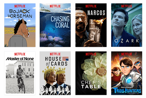 Programming titles available on Netflix 